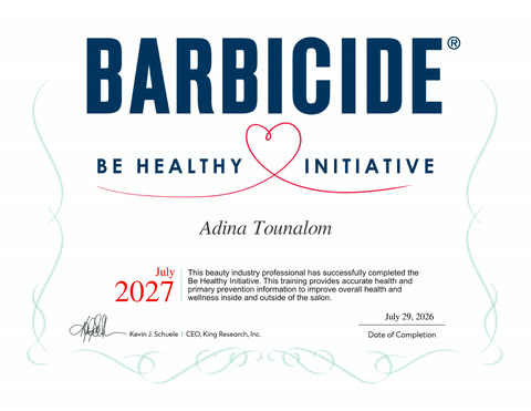 Be Healthy Initiative Certificate awarded to Adina Tounalom